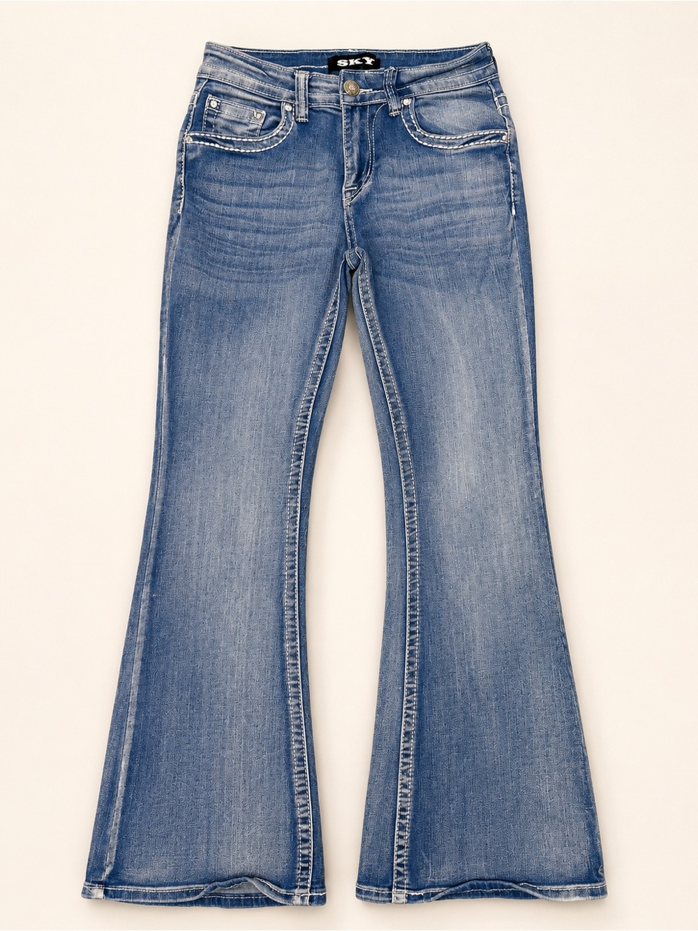 Sky Premium Collection Embellished Flare Jeans Size 7/8